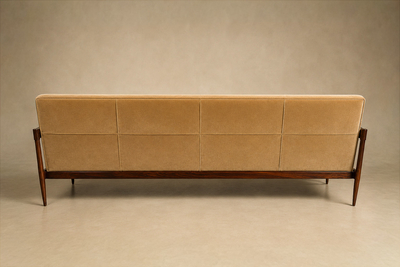  M veis Provenzal Sofa in Brazilian Rosewood and Camel Mohair by M veis Provenzal Brazil