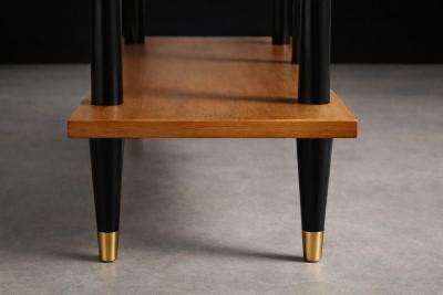  M veis Val rio Brazilian Modernist Bookshelf in Ebonized Pau Marfim with Bronze Sabots