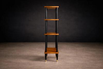  M veis Val rio Brazilian Modernist Bookshelf in Ebonized Pau Marfim with Bronze Sabots