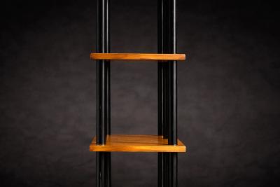  M veis Val rio Brazilian Modernist Bookshelf in Ebonized Pau Marfim with Bronze Sabots