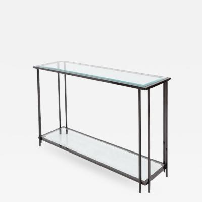  M2000 Furniture Co Black Chromed Two Tier Console Table