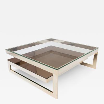  M2000 Furniture Co Square Gold Plated G Two Tier Coffee Table