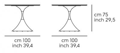  MIDJ Leo Fixed Round Dining Table