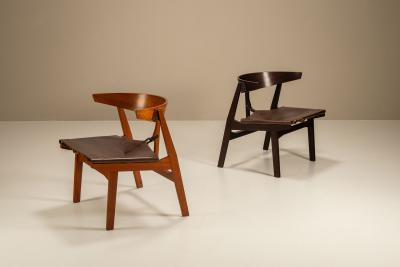  MIM Mobili Italiani Moderni Rare Pair of Lounge Chairs Mod 8102 by Giuseppe Zammerini for MIM Roma Italy