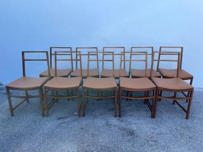  MIM Mobili Italiani Moderni Set of 10 Mid Century Modern Dining Chairs by Renato Venturi for MIM Roma