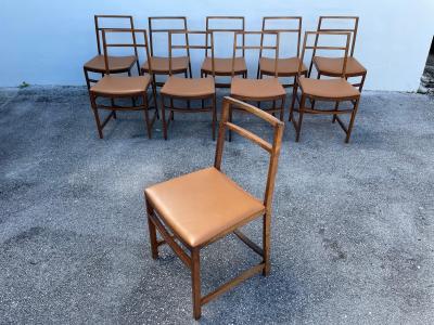  MIM Mobili Italiani Moderni Set of 10 Mid Century Modern Dining Chairs by Renato Venturi for MIM Roma