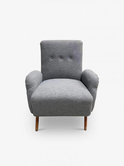  MONC XIII ITALIAN MID CENTURY ARMCHAIRS BOILED WOOL AND LEATHER