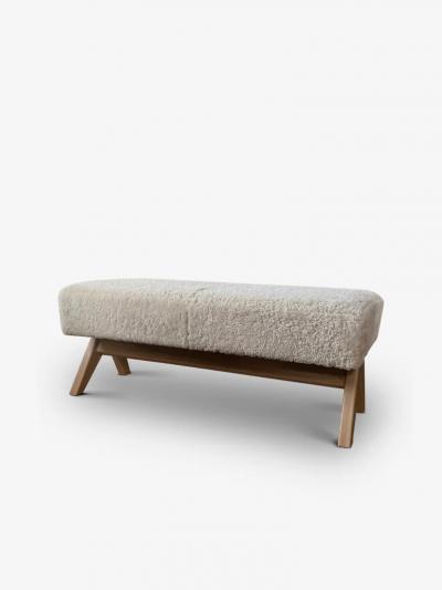  MONC XIII METROPOLE 4 BACKLESS BENCH IN SHEARLING