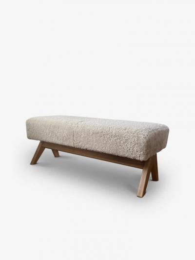 MONC XIII METROPOLE 4 BACKLESS BENCH IN SHEARLING