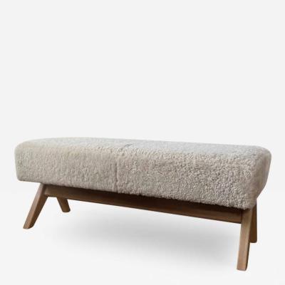  MONC XIII METROPOLE 4 BACKLESS BENCH IN SHEARLING