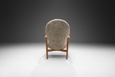  Madsen Schubell Madsen Schubell Highback Chair in Sheepskin Denmark 1950s
