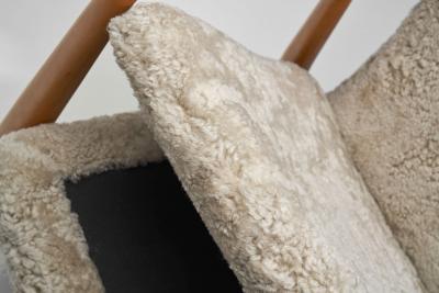  Madsen Schubell Madsen Schubell Highback Chair in Sheepskin Denmark 1950s