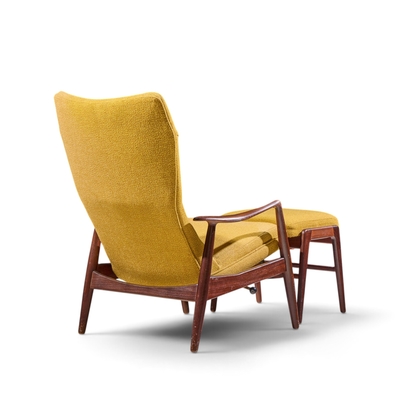  Madsen Schubell Madsen Schubell MS20 Mid Century Danish Teak Reclining Lounge Chair Ottoman
