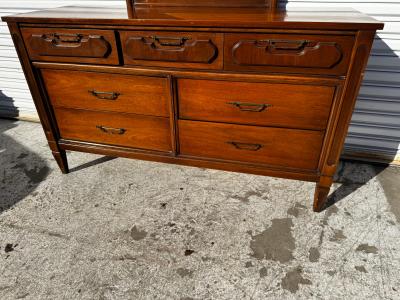  Mainline by Hooker Mid Century Walnut 7 Drawer Dresser by Mainline for Hooker Furniture