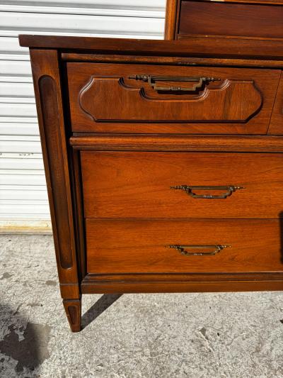  Mainline by Hooker Mid Century Walnut 7 Drawer Dresser by Mainline for Hooker Furniture