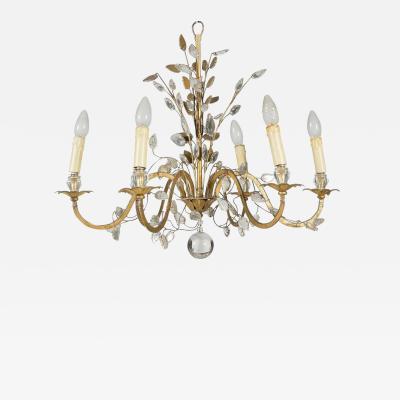  Maison Bagu s 1950 1970 Chandelier and Pair of Walls Sconces Maison Bagu s Foliage and Flowers