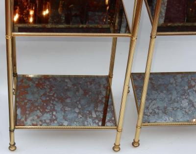 Maison Bagu s 1950 1970 Pair of Shelves Has 3 Levels Style of Maison Bagu s with Olded Mirror