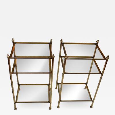  Maison Bagu s 1950 1970 Pair of Shelves Has 3 Levels Style of Maison Bagu s with Olded Mirror