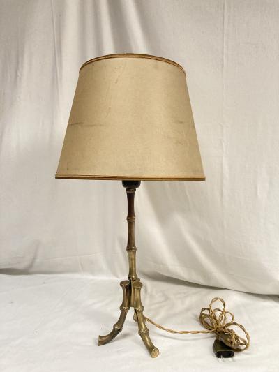  Maison Bagu s 1950s Bronze bamboo lamp by Maison Bagu s