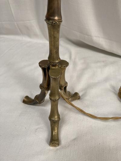  Maison Bagu s 1950s Bronze bamboo lamp by Maison Bagu s
