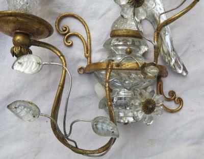  Maison Bagu s 1960s Sconce Pair With Paraquet in the Style of Maison Bagu s or Banci