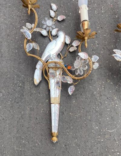  Maison Bagu s 1970 50 Pair of Wall Lights with Parakeet Placed on a Sheath Maison Bagu s