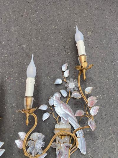  Maison Bagu s 1970 50 Pair of Wall Lights with Parakeet Placed on a Sheath Maison Bagu s