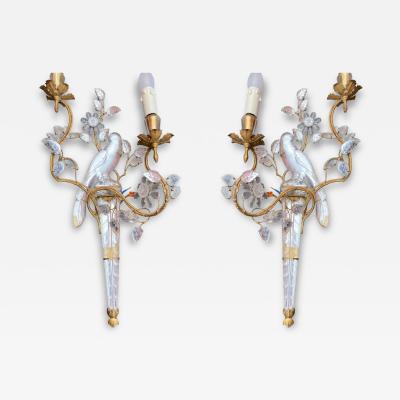  Maison Bagu s 1970 50 Pair of Wall Lights with Parakeet Placed on a Sheath Maison Bagu s