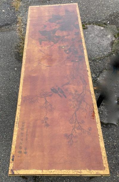  Maison Bagu s 1970 Coffee Table Double Bronze Base Bamboo Model Maison Bagu s Chinese Lacquer