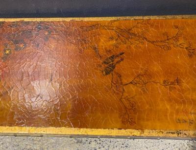 Maison Bagu s 1970 Coffee Table Double Bronze Base Bamboo Model Maison Bagu s Chinese Lacquer