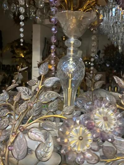  Maison Bagu s 1970 Golden Brass Chandelier Plant Decor Maison Bagu s Style Leaves And Flower