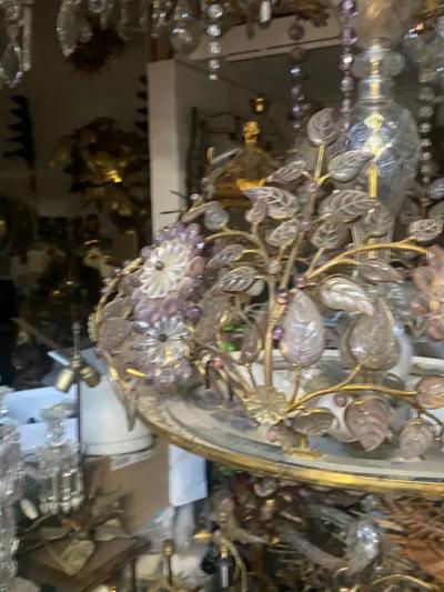  Maison Bagu s 1970 Golden Brass Chandelier Plant Decor Maison Bagu s Style Leaves And Flower