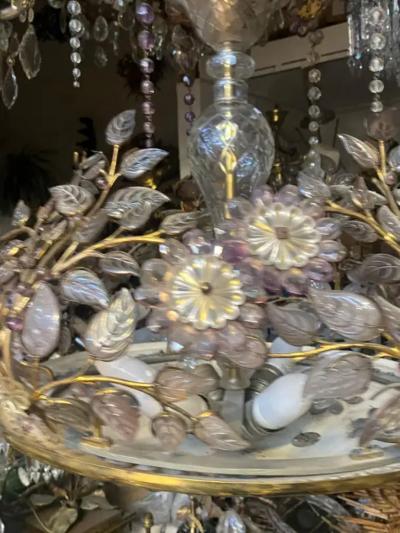  Maison Bagu s 1970 Golden Brass Chandelier Plant Decor Maison Bagu s Style Leaves And Flower