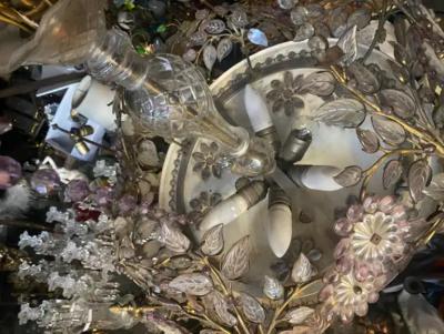  Maison Bagu s 1970 Golden Brass Chandelier Plant Decor Maison Bagu s Style Leaves And Flower