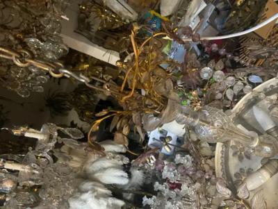  Maison Bagu s 1970 Golden Brass Chandelier Plant Decor Maison Bagu s Style Leaves And Flower