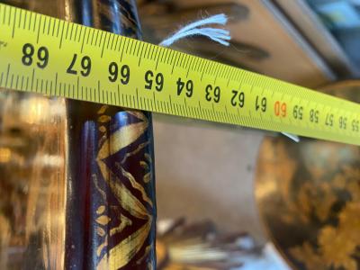  Maison Bagu s 1970 Pair of Maison Bagu s Pedestal Tables Bamboo Decor in Gilt Bronze