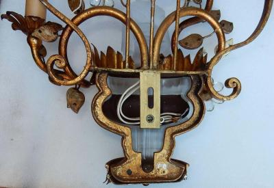  Maison Bagu s 1970 Pair of Wall Lamp Deco Chinese in the Style of Maison Bagu s