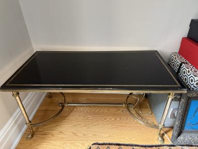  Maison Bagu s Baques brass and lacquered coffee table mid century