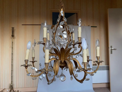  Maison Bagu s Chandelier Maison Bagu s Foliage and Flowers 12 Lights 1950 1970