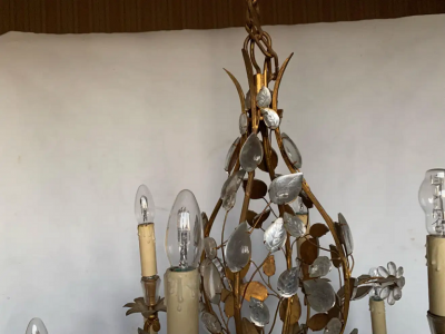  Maison Bagu s Chandelier Maison Bagu s Foliage and Flowers 12 Lights 1950 1970