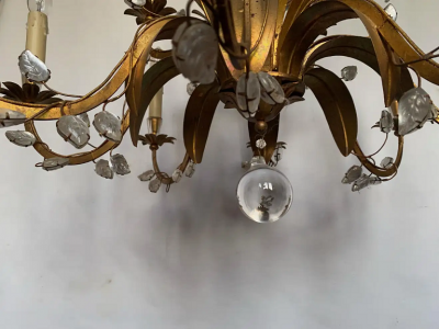  Maison Bagu s Chandelier Maison Bagu s Foliage and Flowers 12 Lights 1950 1970