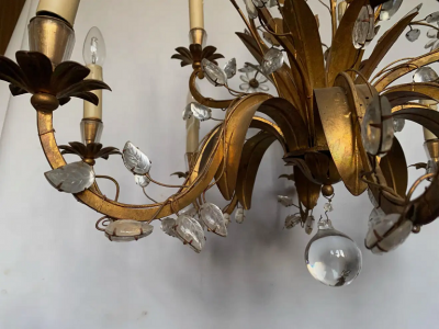  Maison Bagu s Chandelier Maison Bagu s Foliage and Flowers 12 Lights 1950 1970