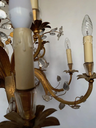  Maison Bagu s Chandelier Maison Bagu s Foliage and Flowers 12 Lights 1950 1970
