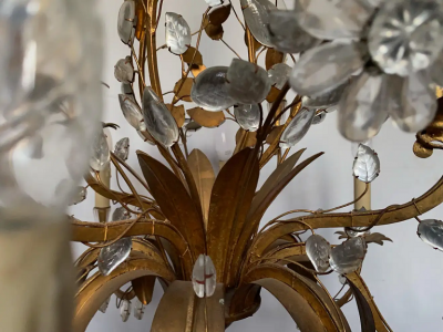 Maison Bagu s Chandelier Maison Bagu s Foliage and Flowers 12 Lights 1950 1970