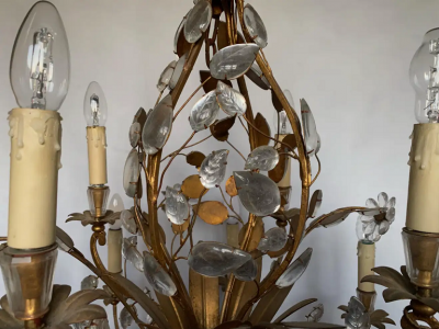  Maison Bagu s Chandelier Maison Bagu s Foliage and Flowers 12 Lights 1950 1970