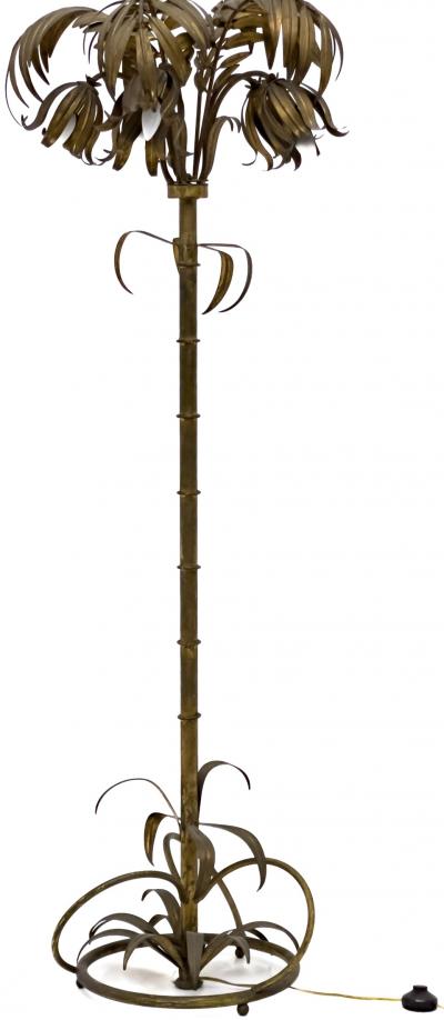  Maison Bagu s EXTRAORDINARY ART DECO MAISON BAGUES GILT METAL PALM TREE FLOOR LAMP