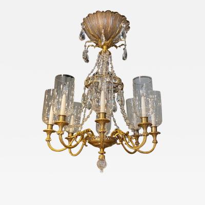  Maison Bagu s FINE GILT BRONZE AND CRYSTAL GLASS CHANDELIER BY MAISON BAGU S