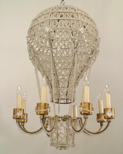  Maison Bagu s French 1930s Hot Air Balloon Shaped Chandelier