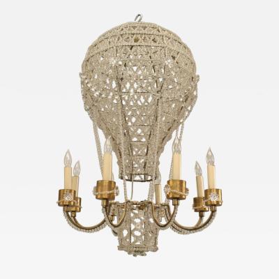 Maison Baguès French 1930s Hot Air Balloon Shaped Chandelier