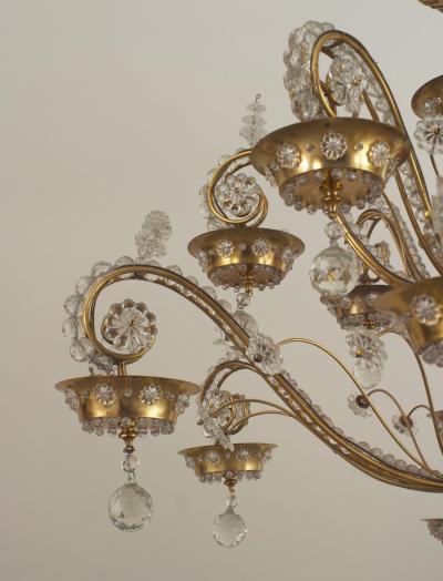  Maison Bagu s French 1940s Brass Frame Chandelier